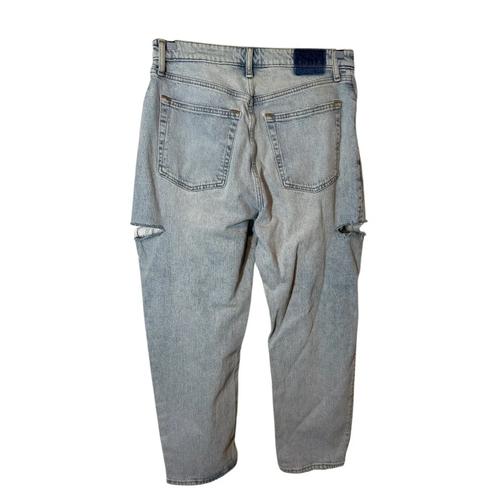 Abercrombie Fitch Curve Love The Dad‎ Jeans Light Wash Cutout High Rise 30 Short